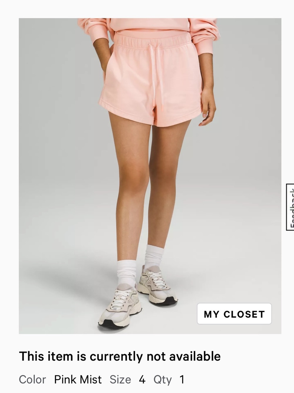 lululemon athletica Light Pink Athletic Lounge Shorts